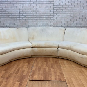 Mid Century Modern Vladimir Kagan Style 3 Piece Curved Sectional Sofa for Upholstery image 1