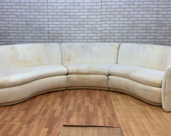 Mid Century Modern Vladimir Kagan Style 3 Piece Curved Sectional Sofa for Upholstery