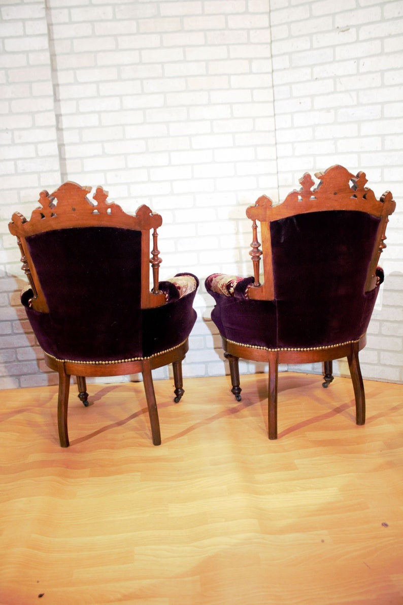 Victorian Renaissance Revival John Jelliff Carved Bergere Chairs Newly Upholstered Pair image 4