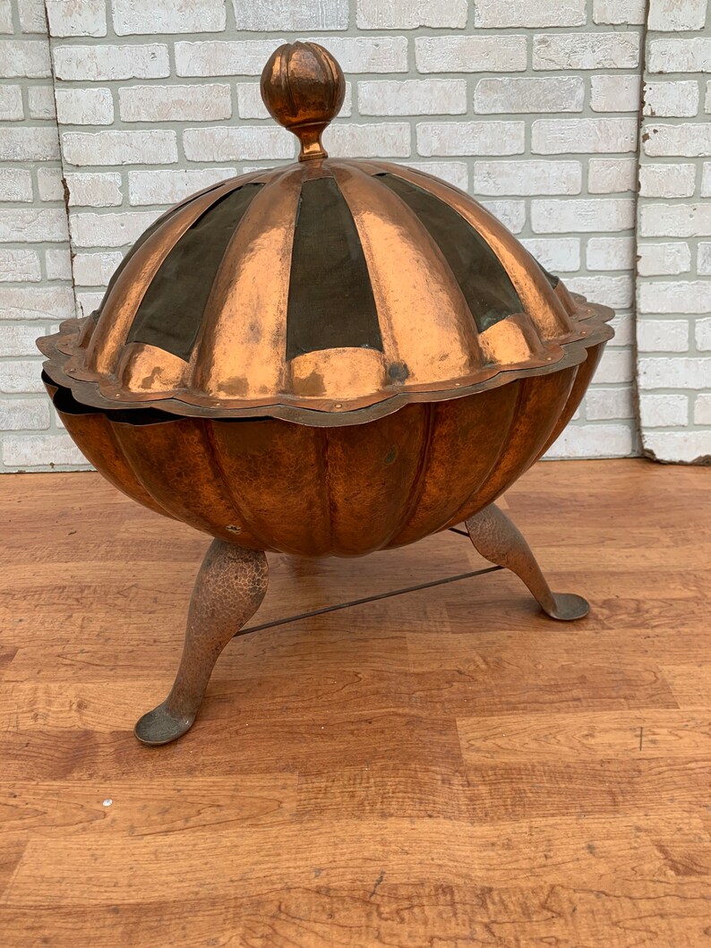 Vintage Copper Fire Pit With Lid Etsy