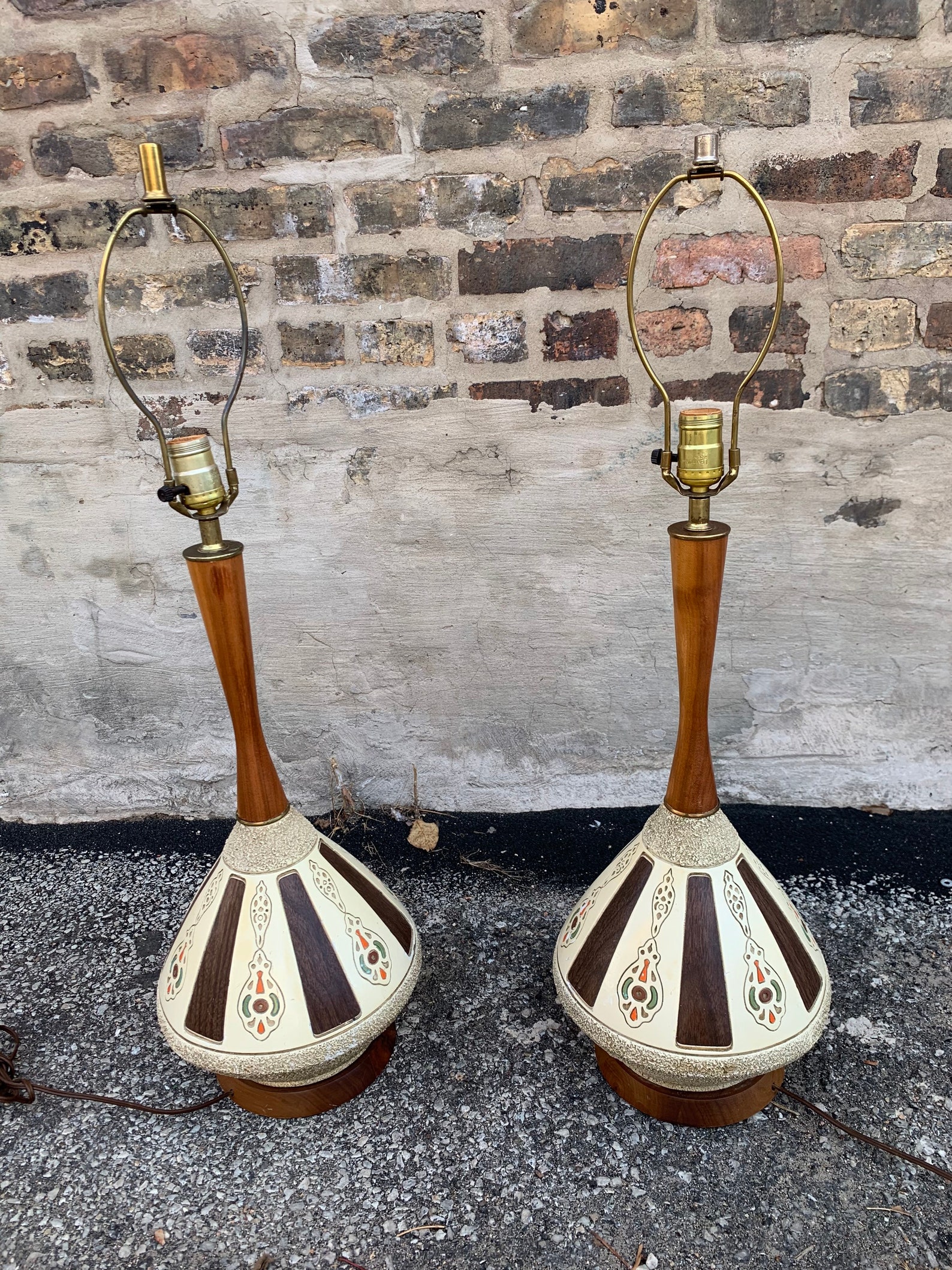 Mid Century Modern Table Lamps Pair - Etsy