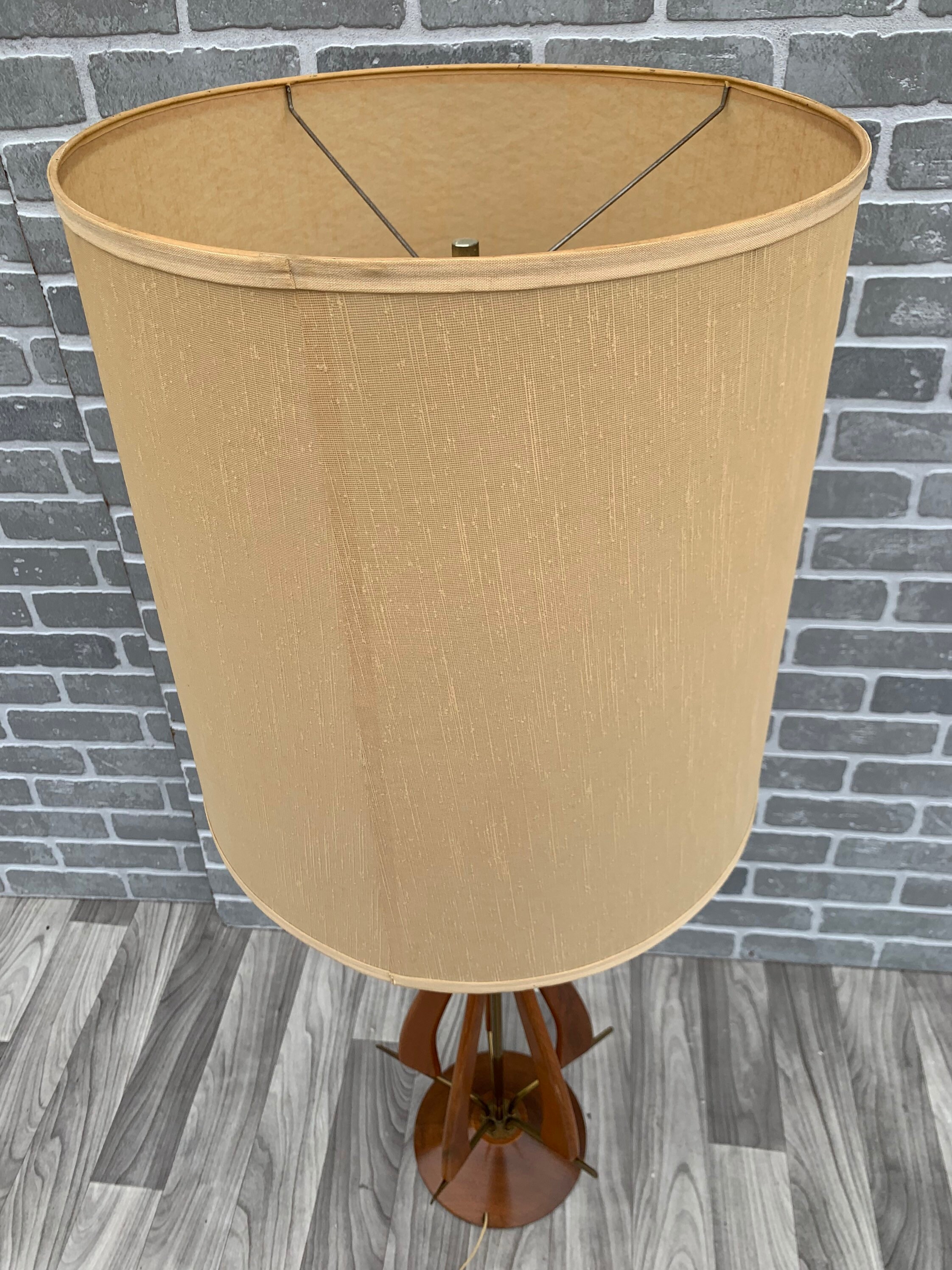 Mid Century Modern Wood Table Lamp With Shade - Etsy