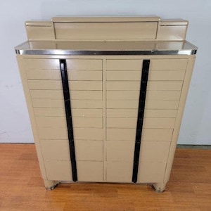 Gabinete de almacenamiento dental de metal industrial Art Deco
