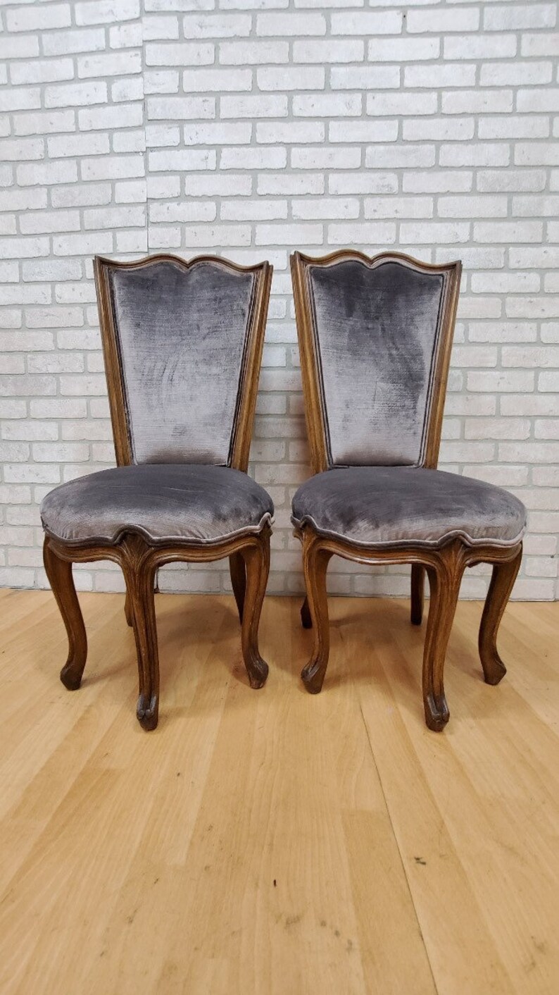 Antique Victorian High Back Five Leg Vanity Chairs Newly Etsy