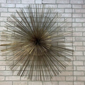 Mic Century Modern Curtis Jeré Nickel Sea Urchin/Pom-Pom Wall Sculpture