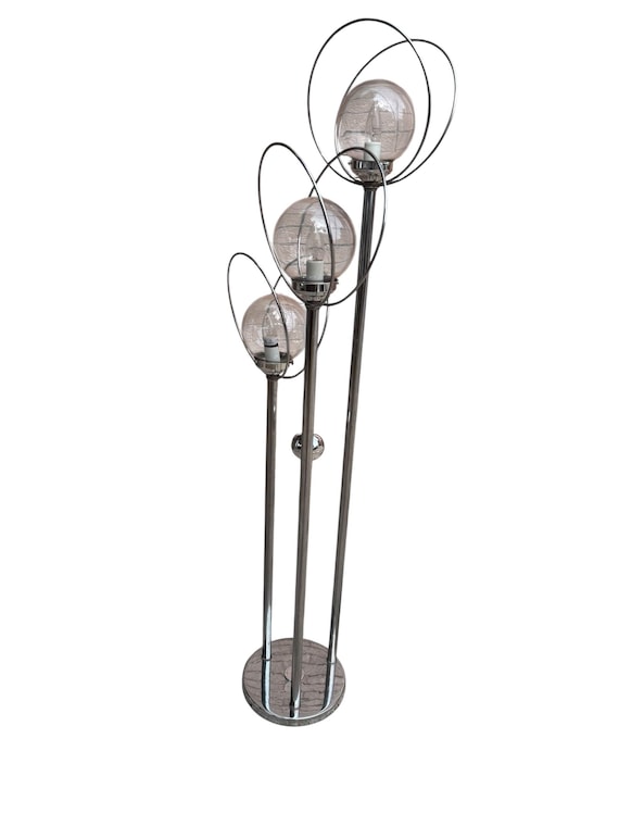 MCM Chrome 3 Light Orb Floor Lamp