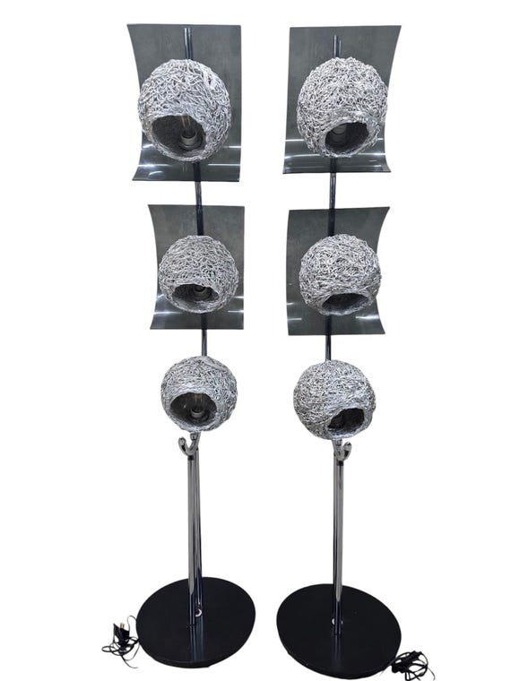 MCM Spaghetti Shades Lamps - Pair