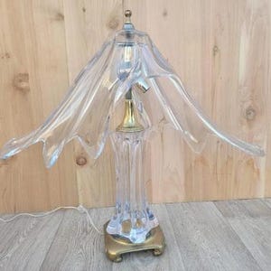 Vintage French Cofrac Art Verrier Freeform Crystal Table Lamp