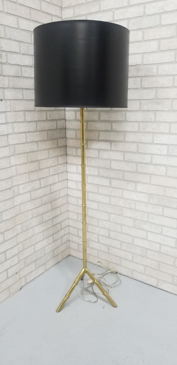 Brass Faux Bamboo Floor Lamp