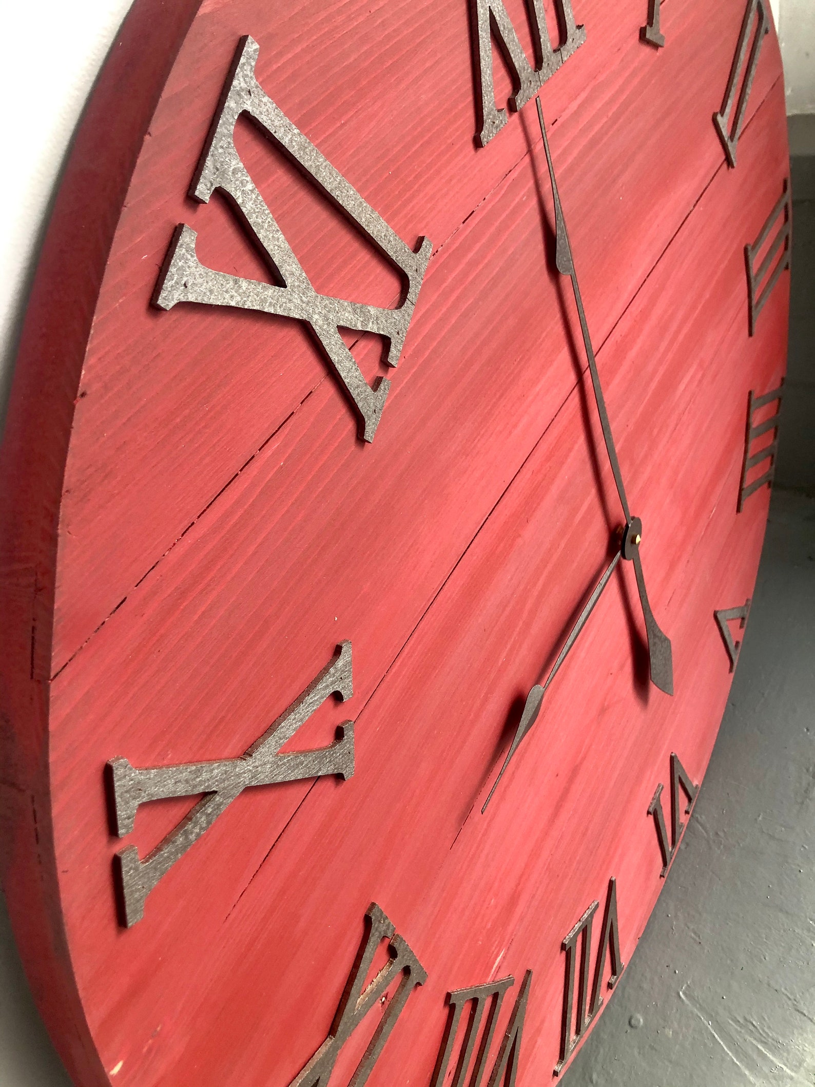 30 Rustic Red Farmhouse Wall Clock Office Logo Etsy