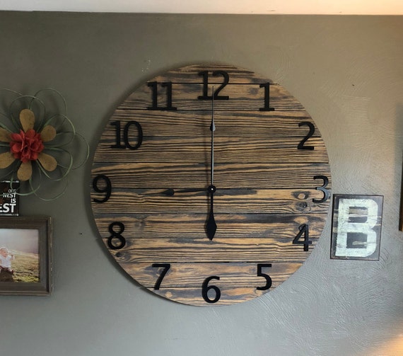 30 Barnwood Clock Farmhouse Decor Large Wall Clock Barn Etsy