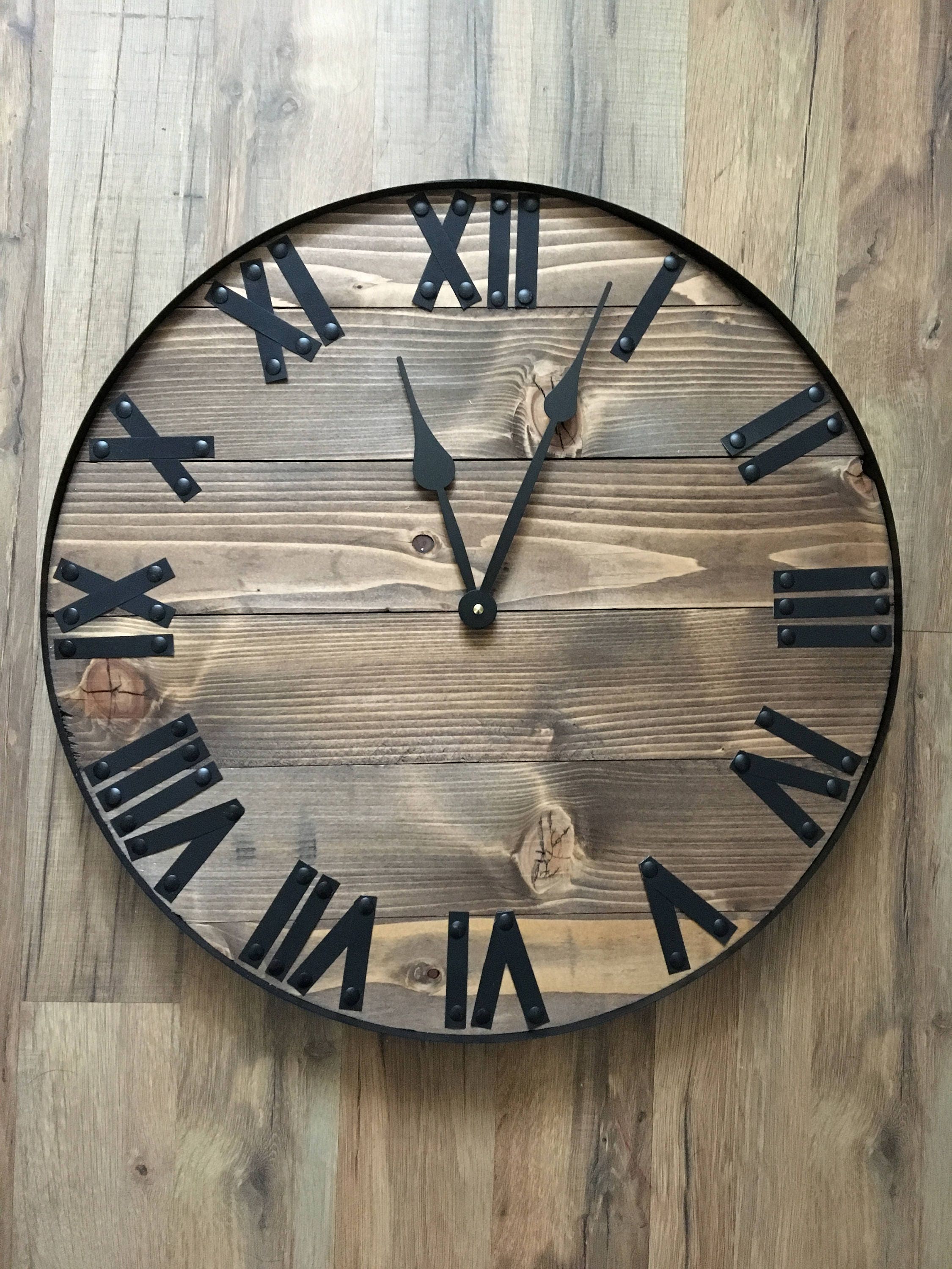 20 Rustic Wall Clock Distressed Wall Clock Farmhouse Style Clock