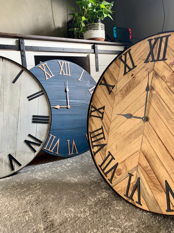 reloj-pared-grande-madera-metal - Original House