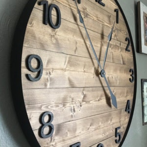 36" Wood Wall Clock, Traditional Number Clock