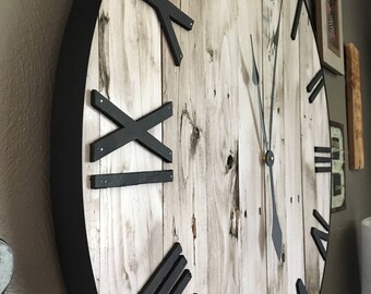 30" Shiplap Clock, Shiplap, Rustic Clock, Oversized Wall Clock, Large Wooden Clock, Wooden Clock, Farmhouse Decor, Farmhouse Wall, Rustic