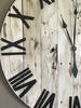 30' Large White Farmhouse Pallet Clock, Oversized Wooden Rustic Wall Clock, 5 Year Anniversary Wood Gift for Him or Her, Staging Home Decor 