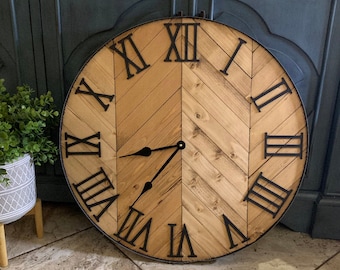 30" Herringbone Modern Farmhouse Clock for Megan