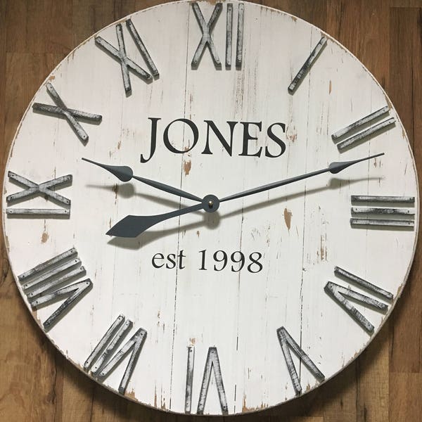 Extra Large White Wall Clock Etsy