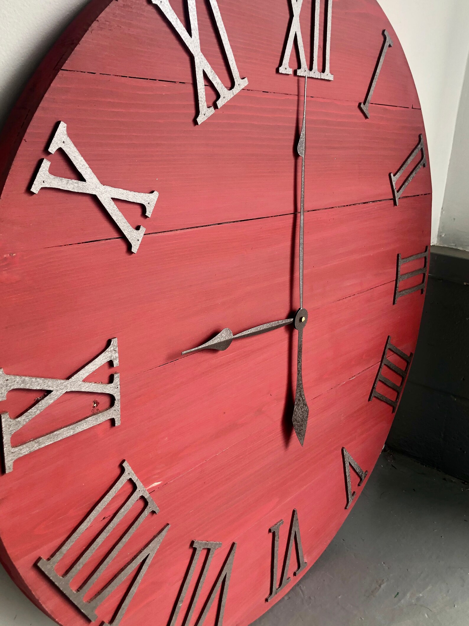 30 Rustic Red Farmhouse Wall Clock Office Logo Etsy
