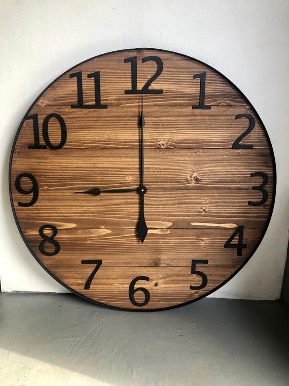 24 Numeric Wall Clock Large Farmhouse 24 Numeric Wall Clock Large, Farmhouse Wall Clock