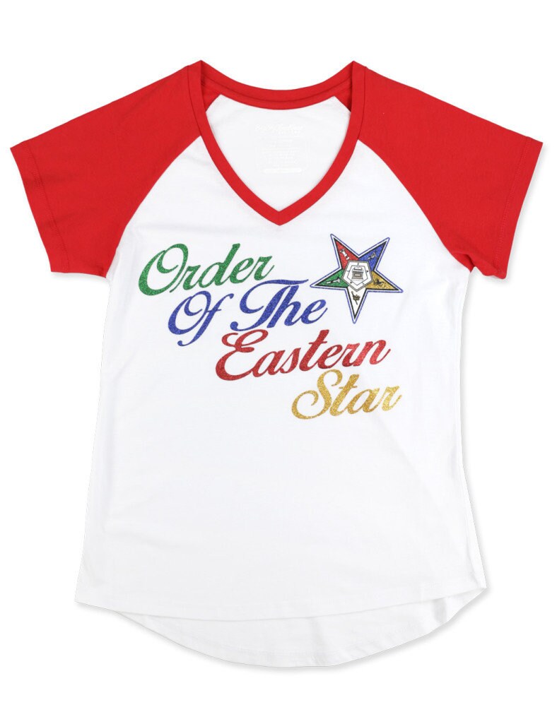 Order Of The Eastern Star Letter Blue Off Shoulder Wrap Waist Top