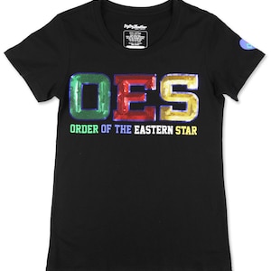 Order of Eastern Star Sequin Black Tee