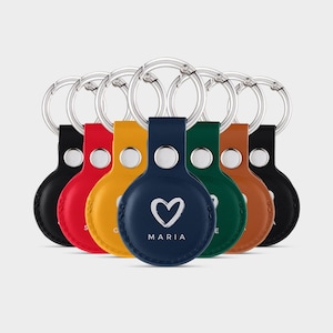 Gepersonaliseerde luchttag-hoes met sleutelhanger – aanpasbaar accessoire voor luchttag-trackingapparaat - Heart Love Pastelkleuren Eenvoudig esthetisch