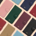Personalised Wallet Phone Case iPhone 17 Case, iPhone 16, 15, 14, 13, 12, 12 Pro, 11, SE, 8, 7 | Gold Embossed Initials on Vegan Leather