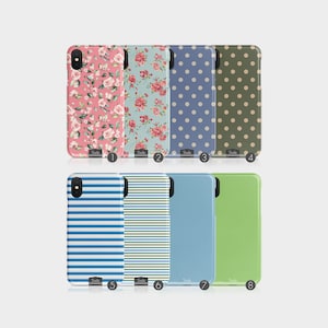 Custodia rigida Tirita Shabby Chic Retro Rose Polka Dots Stirpes Oro per iPhone 15 14 13 12 11 Xs 5s 8 SE 6s Samsung Galaxy S20 S10