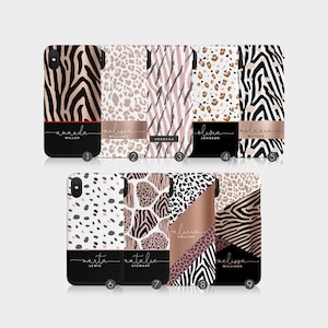 Tirita Personalised Case Animal Print Tiger Cheetah Zebra Rose Gold Safari for iPhone 16 15 14 13 12 11 Xs 8 SE Samsung S24 S23 S22 S20 S10