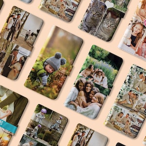Coque de téléphone personnalisée personnalisée avec portefeuille et photo pour iPhone 16 15 14 13 12 11 6 7 8 10 SE pour Samsung Galaxy S23 S22 S20 S10