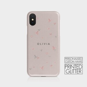 Initiales personnalisées coque de téléphone rigide personnalisée pois coeur or rose monogramme pour iPhone 15 14 13 12 5 SE 6 6s 8 Xs Xr Samsung S20 S10 03