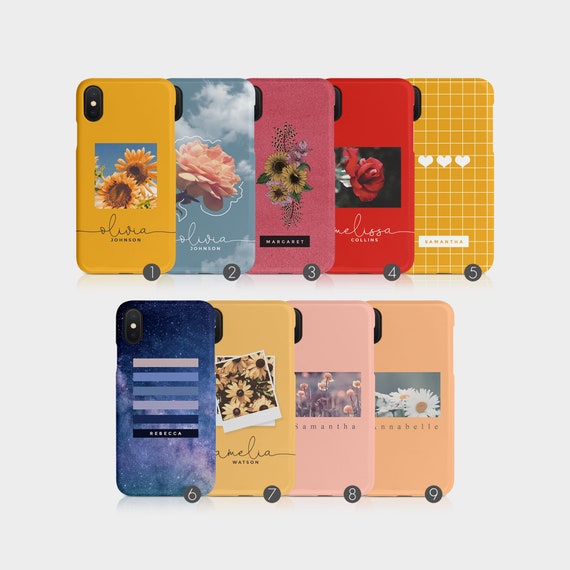 Personalised Custom Hard Phone Case Aesthetic Floral Etsy