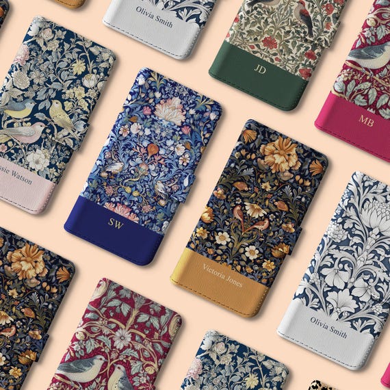 Custodia Portafoglio Personalizzata Per IPhone (dall'8 Al 16 Pro Max) - William Morris