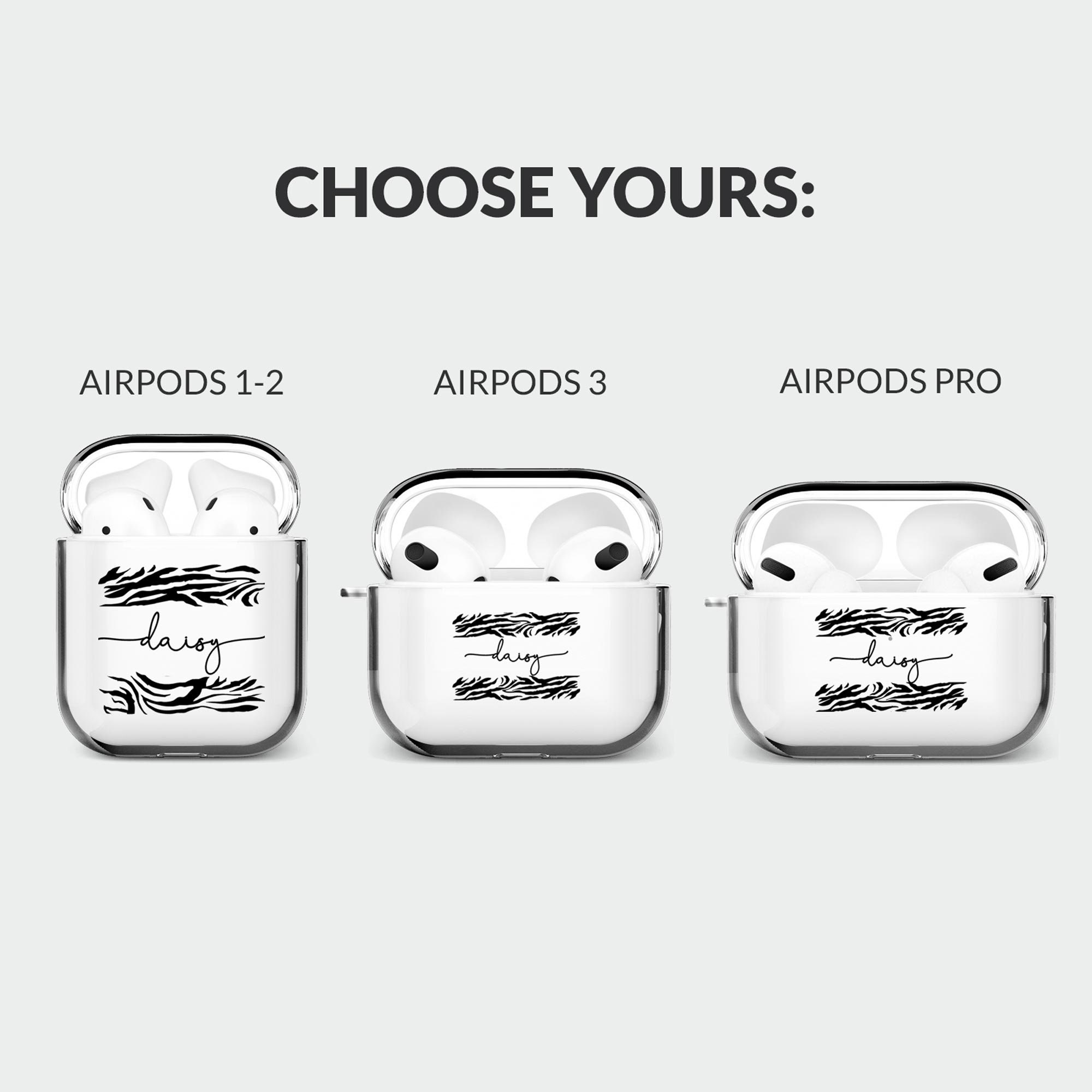 Tirita Personalised AirPod Case Cover for AirPods 1 2 AirPods 3 AirPods Pro  1 & 2 Cute Designer Girls Designer UK Case with Clip Keychain
