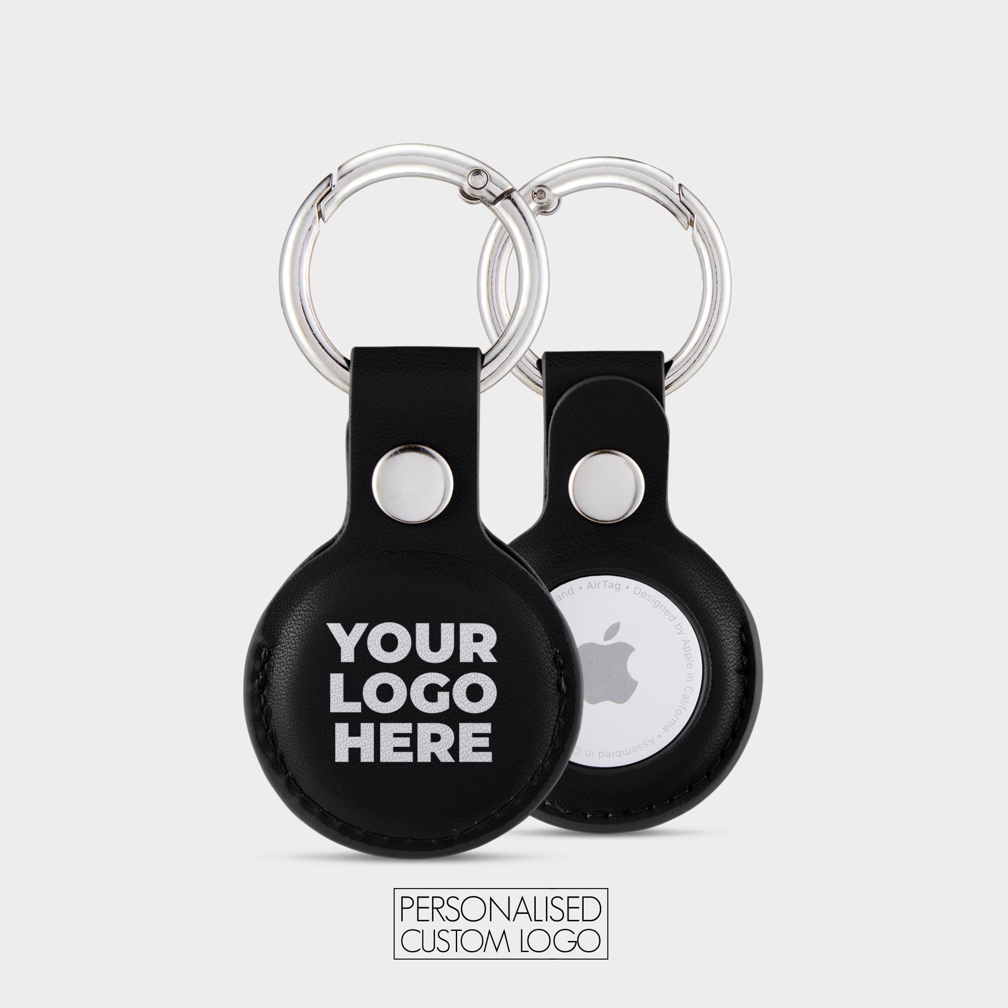Custom Logo for Apple Airtag Case Keyring Holder Leather Etsy