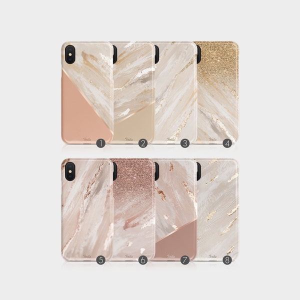 Tirita Phone Case Cover Marble Gold Foil Ombre Rose Gold Beige Gradient Luxury for iPhone 15 14 13 12 11 6 7 8 10 SE  Samsung Galaxy S20 S10