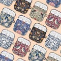 Case for AirPods 4 3 2 & AirPods Pro 3 2 1 Hard Cover with Clip Keychain Keyring Airpod Cover William Morris Vintage Floral Birds Art Print