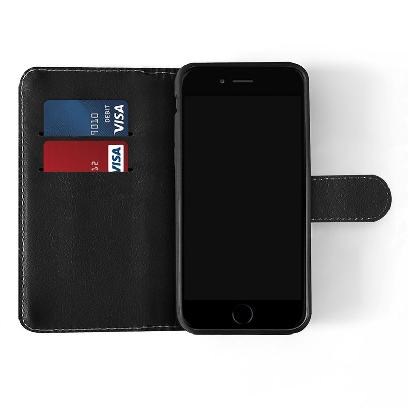 Personalised Initials Custom Wallet Leather Phone Case Aesthetic Rose Gold Hearts Rain Foil iPhone 12 11 SE 6 7 8 Plus X Xr Samsung Galaxy