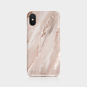 Tirita Phone Case Cover Marble Gold Foil Ombre Rose Gold Beige Gradient Luxury for iPhone 15 14 13 12 11 6 7 8 10 SE Samsung Galaxy S20 S10 05- Rose Gold Vein