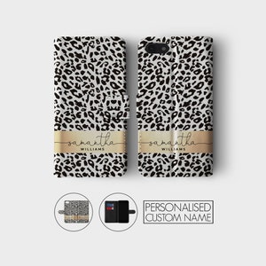 Personalised Custom Wallet Leather Phone Case Animal Print Cheetah Skin for iPhone 15 14 13 12 11 5 SE 6 6s 7 8 Plus X Xr Xs Max Samsung