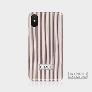 Personalised Initials Custom Hard Phone Case Stripes Polka Dots Abstract Lines Name iPhone 12 11 5 5s SE 6 7&8 X Xs Xr 11 Samsung Motorola 01