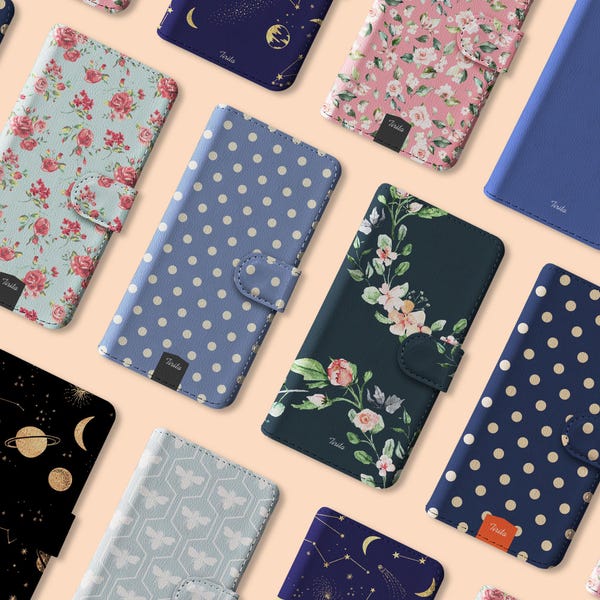 Étui portefeuille Tirita pour iPhone 17 16 15 14 13 Pro Max Samsung S25 S23