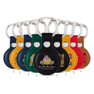 Tirita Personalised Protective Case  for Apple AirTag Holder with Keychain for Pet Collar, Luggage, Backpack - Tropical Summer Vibes