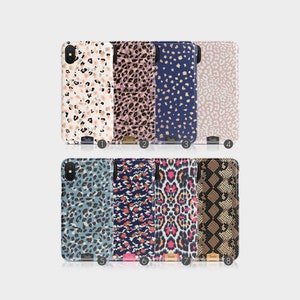 May include: Eight different phone cases with various animal print designs. The cases are arranged in two rows of four. The designs include leopard print, snake skin, and cheetah print.