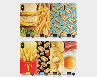 Tirita Hard Phone Case Food Hamburger Hot Dog Egg Chips French Fries iPhone 12 5s SE 6 6s 7&8 Plus X Xs Max Xr Samsung S20 Motorola Huawei