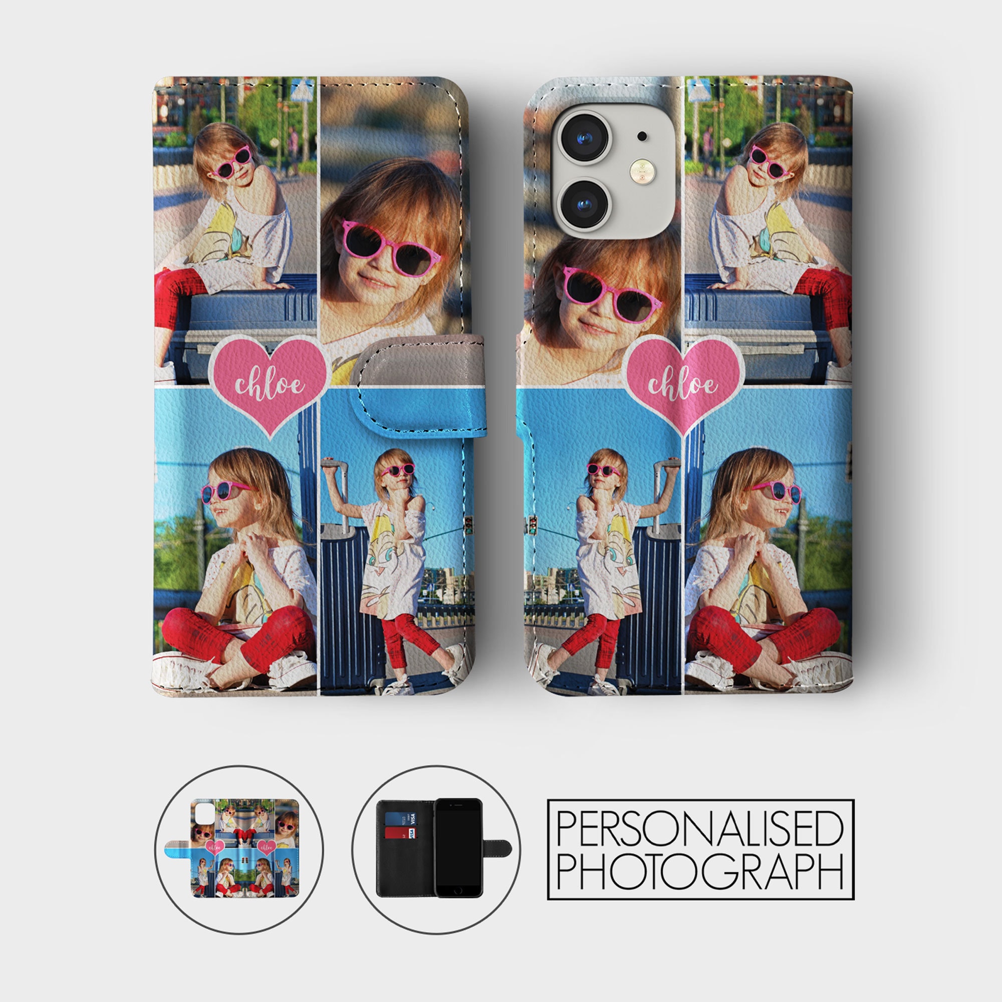 Personalised Flip Wallet Phone Case Custom Photo Picture Image Etsy UK