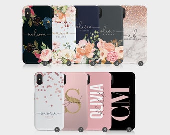 Tirita Personalisierte Hülle Benutzerdefinierte Hülle Blumen Rosen Marmor Ombre Punkte rosa Monogramm für iPhone 15 14 13 12 11 6 8 10 SE Samsung Galaxy S20