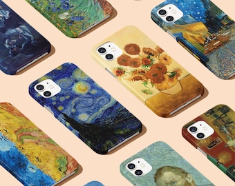 Van Gogh Phone Case for iPhone 17 16 15 14 13 SE Pro Max & Samsung S25 S24 S23 | Starry Night Hard Cell Phone Cover Sunflowers Art Painting