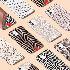 Tirita Hard Phone Case Cover Animal Leopard Print Rose Gold Leopard Cheetah Zebra Safari for iPhone 15 14 13 12 11 SE Samsung S20 S10 S9